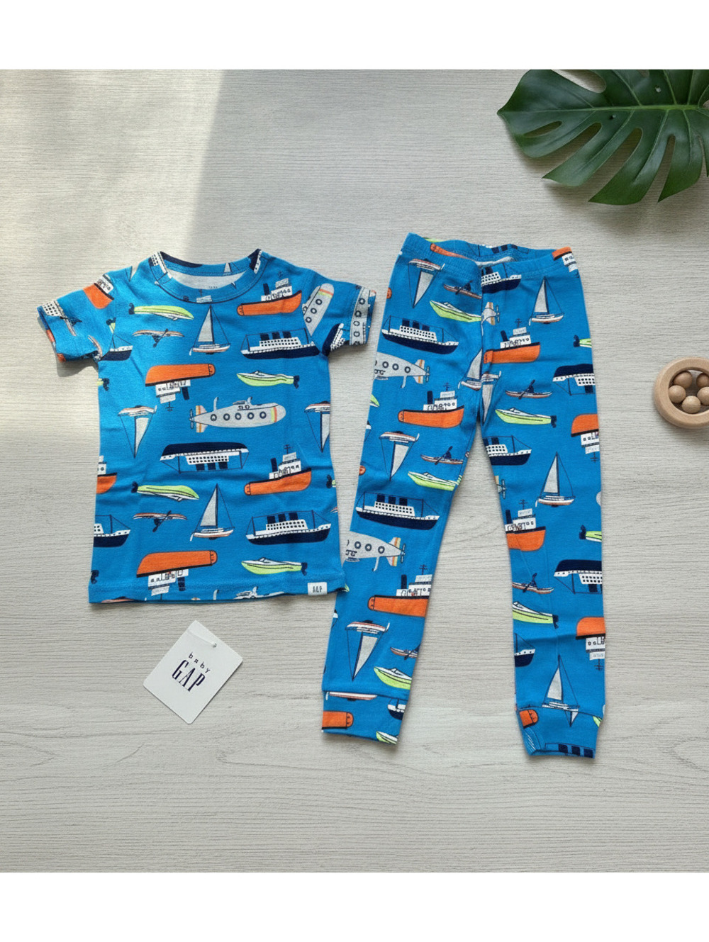 New! Baby Gap 100% Organic Cotton Boat Print Pajama Set – Size 5 Years (NIP)